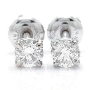 0.50 Ct Natural Diamond 14KW Gold Stud Earrings